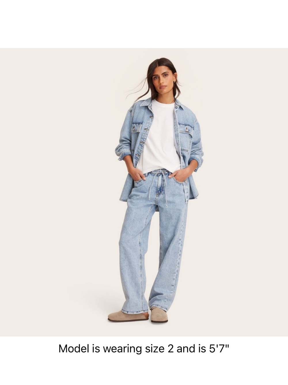NWT • PARKE • TARGET COLLAB Women's Mid-Rise Drawstring Baggy Jeans - Light Wash